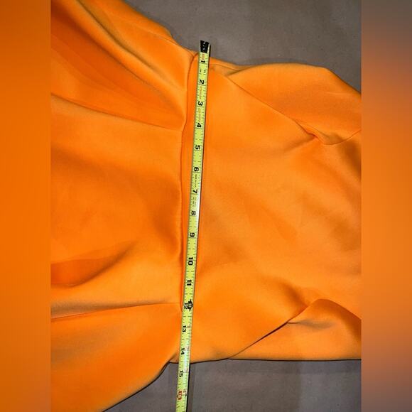 Cameo Dress Peplum Style Open Sides Back Stunning Orange Large Fully Lined - Picture 6 of 8